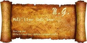 Müller Gábor névjegykártya