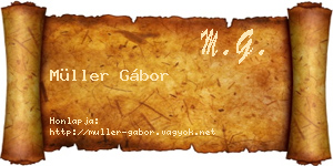 Müller Gábor névjegykártya